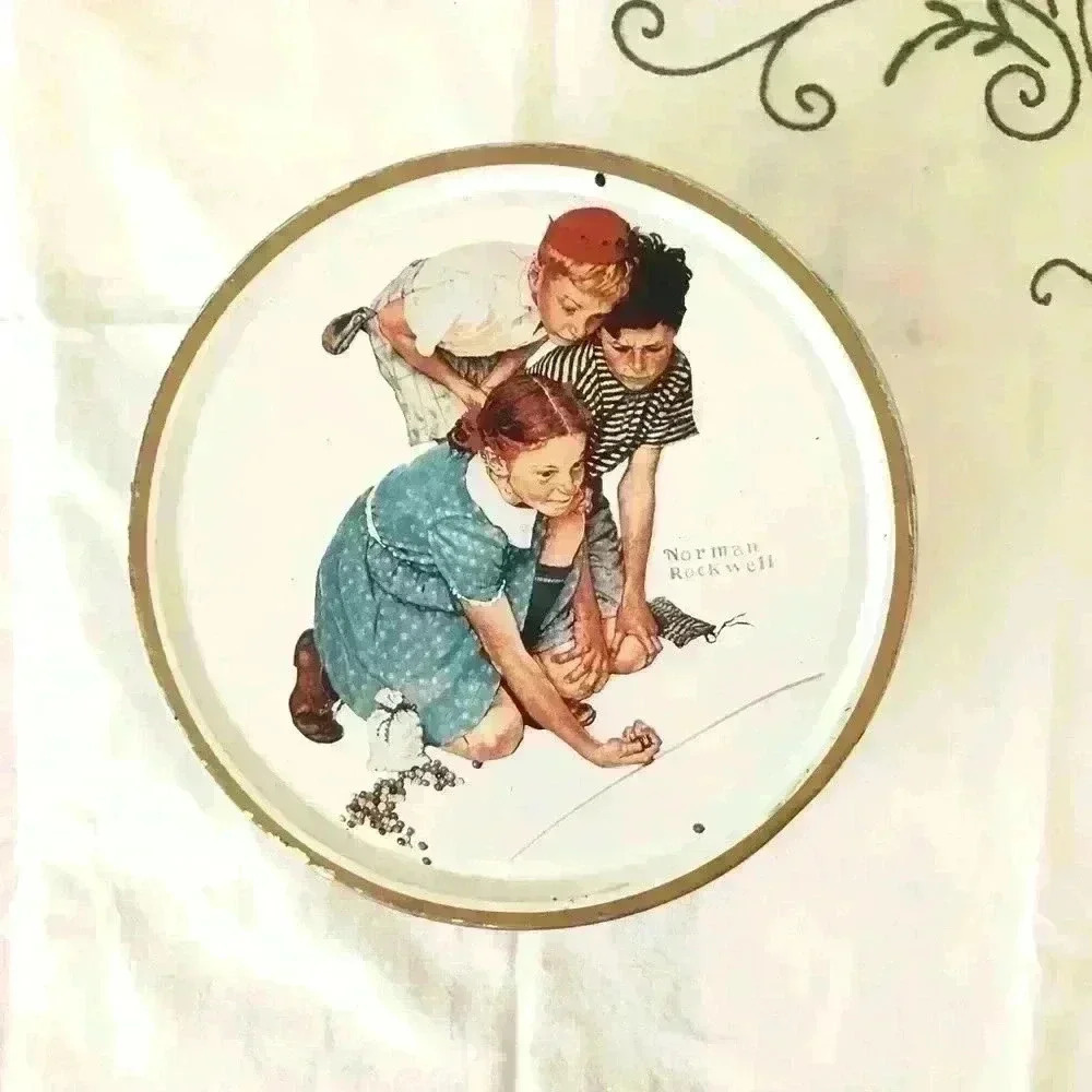 VTG white  tin marble champion by Normal Rockwell Limited edition series 1986